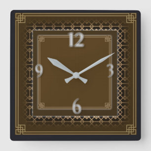 Art Deco Square Wall Clock