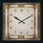 Art Deco Square Wall Clock<br><div class="desc">Great clock design. You will love it like others. Be free to use this design for other product you like or to customise and add your text. Follow me for more. Thank you. Have a nice day.</div>