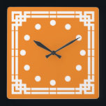 Art Deco Square Wall Clock<br><div class="desc">Art Deco style clock. Background colour can be changed.</div>