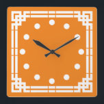 Art Deco Square Wall Clock<br><div class="desc">Art Deco style clock. Background colour can be changed.</div>