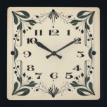 Art Deco Square Wall Clock<br><div class="desc">Great clock design. You will love it like others. Be free to use this design for other product you like or to customise and add your text. Follow me for more. Thank you. Have a nice day.</div>