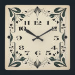 Art Deco Square Wall Clock<br><div class="desc">Great clock design. You will love it like others. Be free to use this design for other product you like or to customise and add your text. Follow me for more. Thank you. Have a nice day.</div>