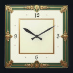 Art Deco Square Wall Clock<br><div class="desc">Great clock design. You will love it like others. Be free to use this design for other product you like or to customise and add your text. Follow me for more. Thank you. Have a nice day.</div>