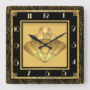 Art Deco Square Wall Clock