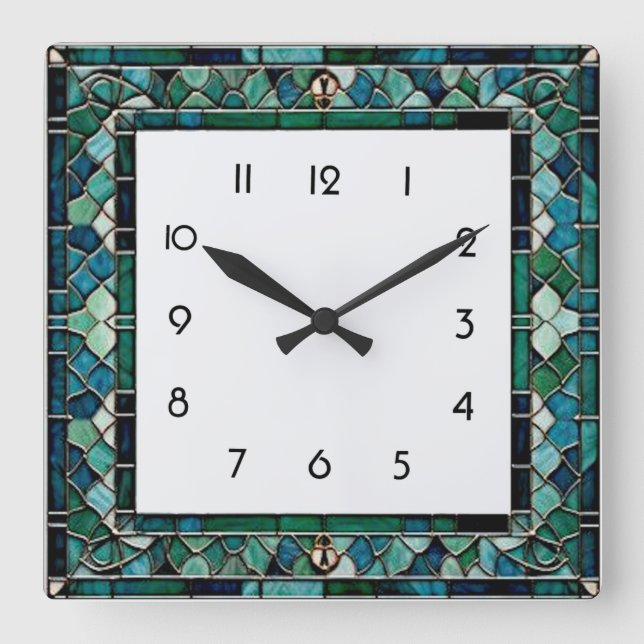 Art Deco  Square Wall Clock (Front)