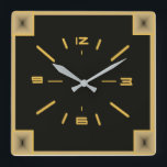 Art Deco Square Wall Clock<br><div class="desc">Great design. You will love it like others. Be free to use this design for other product or to add your text. Follow me for more. Thank you. Have a nice day.</div>