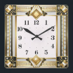 Art Deco Square Wall Clock<br><div class="desc">Great clock design. You will love it like others. Be free to use this design for other product you like or to customise and add your text. Follow me for more. Thank you. Have a nice day.</div>