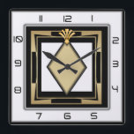 Art Deco Square Wall Clock<br><div class="desc">Great clock Deco design. You will love it like others. Be free to use this design for other product you like or to customise and add your text. Follow me for moree. Thank you. Have a nice day.</div>
