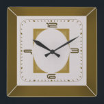 Art Deco Square Wall Clock<br><div class="desc">Great design. You will love it like others. Be free to use this design for other product or to add your text. Follow me for more. Thank you. Have a nice day.</div>