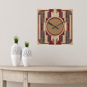Art Deco Square Wall Clock