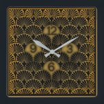 Art Deco Square Wall Clock<br><div class="desc">Great design. You will love it like others. Be free to use this design for other product or to add your text. Follow me for more. Thank you. Have a nice day.</div>