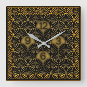 Art Deco Square Wall Clock