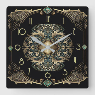Art Deco Square Wall Clock
