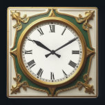 Art Deco Square Wall Clock<br><div class="desc">Great clock design. You will love it like others. Be free to use this design for other product you like or to customise and add your text. Follow me for more. Thank you. Have a nice day.</div>