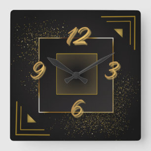 Art deco square wall clock