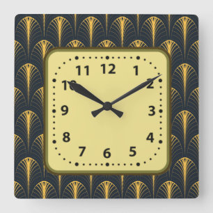 Art Deco  Square Wall Clock