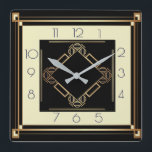 Art Deco Square Wall Clock<br><div class="desc">Great clock design. You will love it like others. Be free to use this design for other product you like or to customise and add your text. Follow me for more. Thank you. Have a nice day.</div>