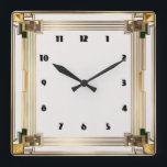 Art Deco Square Wall Clock<br><div class="desc">Great clock design. You will love it like others. Be free to use this design for other product you like or to customise and add your text. Follow me for more. Thank you. Have a nice day.</div>