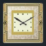 Art Deco Square Wall Clock<br><div class="desc">Great  design. You will love it like others. Be free to use this design and to add your text. Follow me for more. Thank you. Have a nice day.</div>