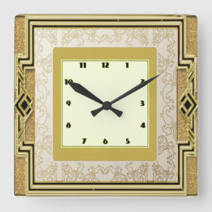 Art Deco Square Wall Clock