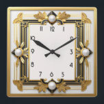 Art Deco Square Wall Clock<br><div class="desc">Great clock design. You will love it like others. Be free to use this design for other product you like or to customise and add your text. Follow me for more. Thank you. Have a nice day.</div>