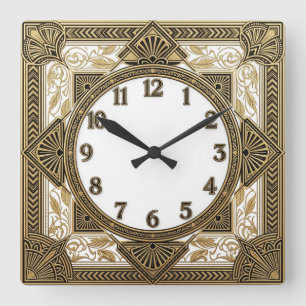Art Deco Square Wall Clock