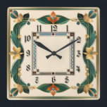 Art Deco Square Wall Clock<br><div class="desc">Great clock design. You will love it like others. Be free to use this design for other product you like or to customise and add your text. Follow me for more. Thank you. Have a nice day.</div>