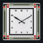 Art Deco Square Wall Clock<br><div class="desc">Great clock design. You will love it like others. Be free to use this design for other product you like or to customise and add your text. Follow me for more. Thank you. Have a nice day.</div>