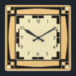 Art Deco Square Wall Clock<br><div class="desc">Great clock design. You will love it like others. Be free to use this design for other product you like or to customise and add your text. Follow me for more. Thank you. Have a nice day.</div>