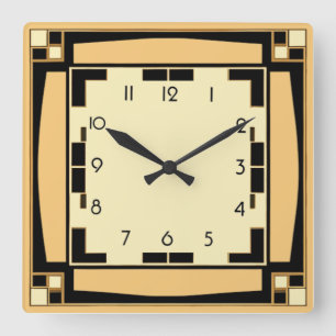 Art Deco Square Wall Clock