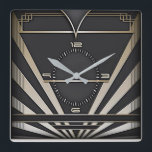 Art Deco Square Wall Clock<br><div class="desc">Great clock design. You will love it like others. Be free to use this design for other product you like or to customise and add your text. Follow me for more. Thank you. Have a nice day.</div>