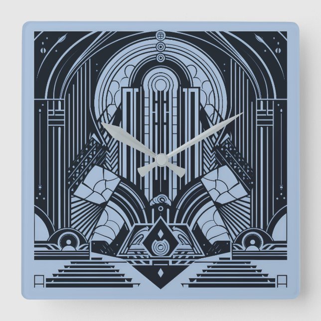 Art Deco Square Wall Clock (Front)