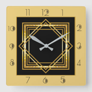 Art Deco Square Wall Clock