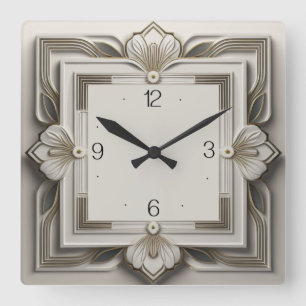 Art Deco Square Wall Clock