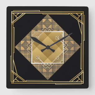 Art Deco Square Wall Clock