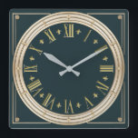 Art Deco Square Wall Clock<br><div class="desc">Great clock design. You will love it like others. Be free to use this design for other product you like or to customise and add your text. Follow me for more. Thank you. Have a nice day.</div>