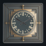 Art Deco Square Wall Clock<br><div class="desc">Great clock design. You will love it like others. Be free to use this design for other product you like or to customise and add your text. Follow me for more. Thank you. Have a nice day.</div>