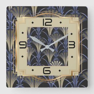 Art Deco Square Wall Clock