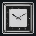 Art Deco Square Wall Clock<br><div class="desc">Great clock design. You will love it like others. Be free to use this design for other product you like or to customise and add your text. Follow me for more. Thank you. Have a nice day.</div>