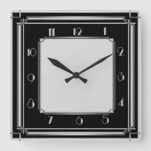Art Deco Square Wall Clock
