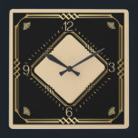 Art Deco Square Wall Clock<br><div class="desc">Great clock design. You will love it like others. Be free to use this design for other product you like or to customise and add your text. Follow me for more. Thank you. Have a nice day.</div>