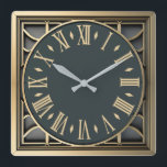 Art Deco Square Wall Clock<br><div class="desc">Great clock design. You will love it like others. Be free to use this design for other product you like or to customise and add your text. Follow me for more. Thank you. Have a nice day.</div>
