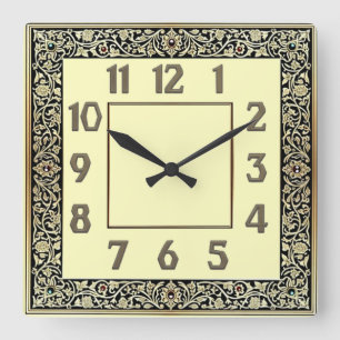 Art Deco Square Wall Clock