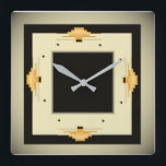 Art Deco Square Wall Clock<br><div class="desc">Great clock design. You will love it like others. Be free to use this design for other product you like or to customise and add your text. Follow me for more. Thank you. Have a nice day.</div>