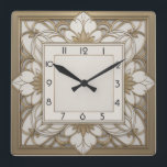 Art Deco Square Wall Clock<br><div class="desc">Great clock design. You will love it like others. Be free to use this design for other product you like or to customise and add your text. Follow me for more. Thank you. Have a nice day.</div>