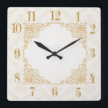 Art Deco Square Wall Clock<br><div class="desc">Great clock design. You will love it like others. Be free to use this design for other product you like or to customise and add yoru text. Follow me for more. Thank you. Have a nice day.</div>