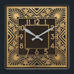 Art Deco Square Wall Clock<br><div class="desc">Great clock design. You will love it like others. Be free to use this design for other product you like or to customize and add your text. Follow me for more. Thank you. Have a nice day.</div>