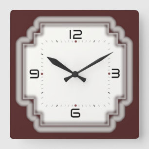 Art Deco Square Wall Clock