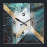 Art Deco Square Wall Clock<br><div class="desc">Great clock design in Deco style. You will love it like others. Be free to use this design for other product you like or to customise and add your text. Follow me for more. Thank you. Have a nice day.</div>