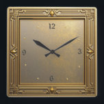 Art Deco Square Wall Clock<br><div class="desc">Great clock design. You will love it like others. Be free to use this design for other product you like or to customise and add your text. Follow me for more. Thank you. Have a nice day.</div>